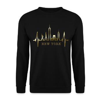 New York Skyline coeur coeur USA cadeau NY - Sweat-shirt Unisexe - noir - Devant - Alina (178cm) & Michal (187cm)