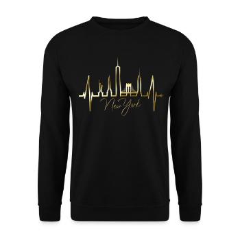 New York Skyline coeur coeur USA cadeau NY - Sweat-shirt Unisexe - noir - Devant - Alina (178cm) & Michal (187cm)