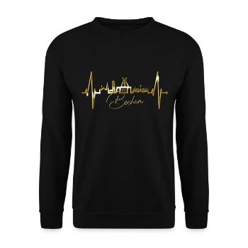 Bochum Heartbeat Bochum Skyline Home Ruhrpott - Unisex Sweatshirt - black - Front - Alina (178cm) & Michal (187cm)