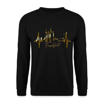 Francfort Skyline Herzschlag FFM Fan Liebe Hessen - Sweat-shirt Unisexe - noir - Devant - Alina (178cm) & Michal (187cm)