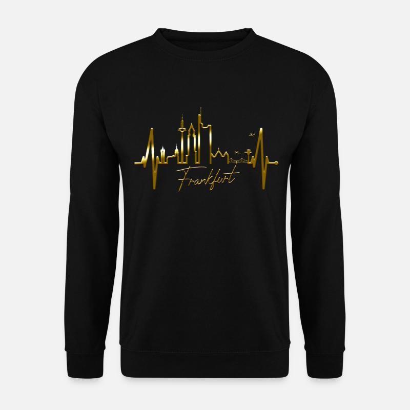 Frankfurt Skyline Herzschlag FFM Fan Liebe Hessen - Unisex Pullover - Schwarz