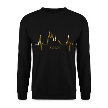 Cologne Skyline Heartbeat Heart Kölsch Love Cologne - Sweat-shirt Unisexe - noir - Devant - Alina (178cm) & Michal (187cm)
