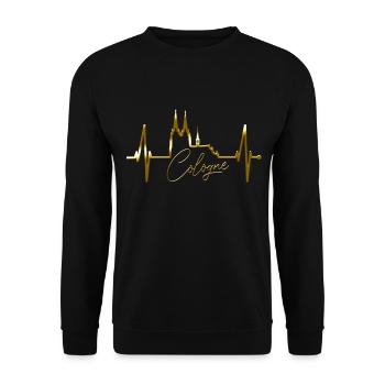 Cologne Skyline Heartbeat Heart Kölsch Love Cologne - Sweat-shirt Unisexe - noir - Devant - Alina (178cm) & Michal (187cm)