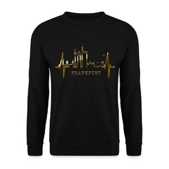 Francfort Skyline Herzschlag FFM Fan Liebe Hessen - Sweat-shirt Unisexe - noir - Devant - Alina (178cm) & Michal (187cm)