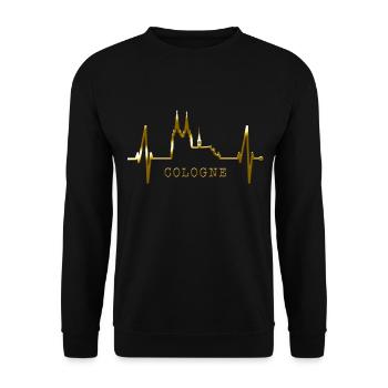Cologne Skyline Heartbeat Heart Kölsch Love Cologne - Sweat-shirt Unisexe - noir - Devant - Alina (178cm) & Michal (187cm)