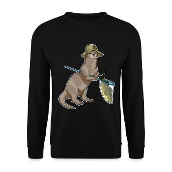 Pêche au poisson pêcheur de la loutre - Sweat-shirt Unisexe - noir - Devant - Alina (178cm) & Michal (187cm)