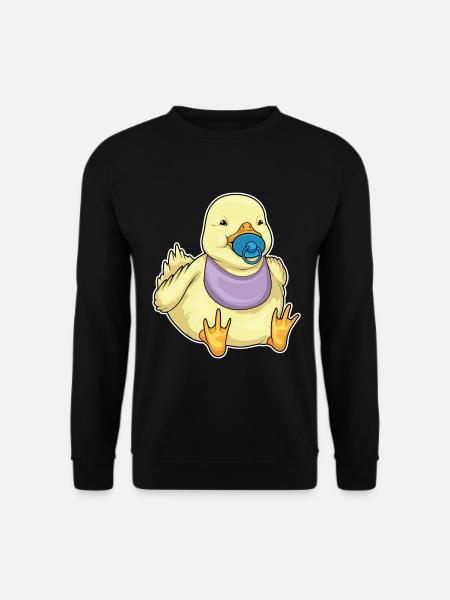 Duck Baby Bib Pacifier - Unisex Sweatshirt - black