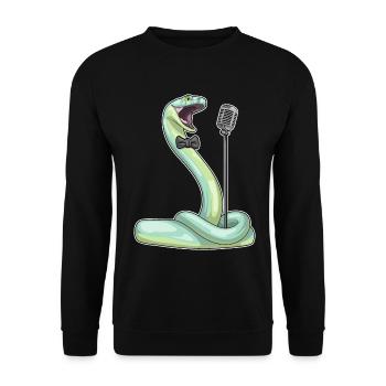 Schlange Sänger Mikrofon Singen - Unisex Pullover - Schwarz - Vorne - Alina (178cm) & Michal (187cm)