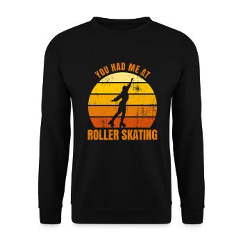 Rollschuhlaufen - Unisex Pullover - Schwarz - Vorne - Alina (178cm) & Michal (187cm)