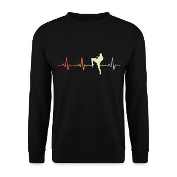 Battement de cœur de kickboxeur - Sweat-shirt Unisexe - noir - Devant - Alina (178cm) & Michal (187cm)