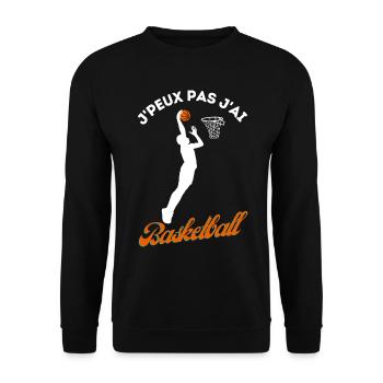 Ich kann nicht, dass ich ein humorvolles Basketballgeschenk habe - Unisex Pullover - Schwarz - Vorne - Alina (178cm) & Michal (187cm)