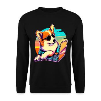 Corgi Dog Welsh Corgi Dog Lover - Unisex Sweatshirt - black - Front - Alina (178cm) & Michal (187cm)