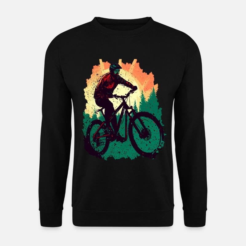 Vintage Mountainbiker MTB Downhill Radfahrer - Unisex Pullover - Schwarz