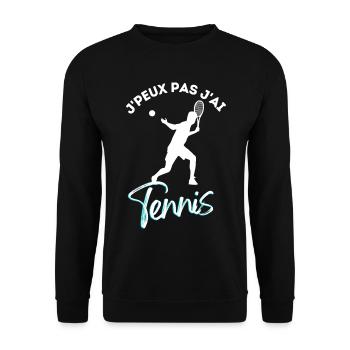 je peux pas j'ai tennis cadeau humoristique - Sweat-shirt Unisexe - noir - Devant - Alina (178cm) & Michal (187cm)