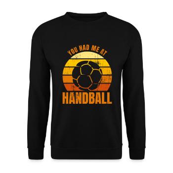 Handballspieler Spruch - Unisex Pullover - Schwarz - Vorne - Alina (178cm) & Michal (187cm)