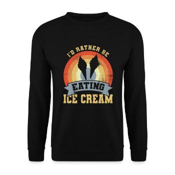 Manger de la crème glacée - Sweat-shirt Unisexe - noir - Devant - Alina (178cm) & Michal (187cm)