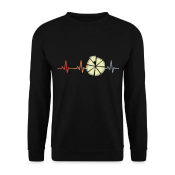 Vintage Pizza Heartbeat - Unisex Sweatshirt - black - Front - Alina (178cm) & Michal (187cm)