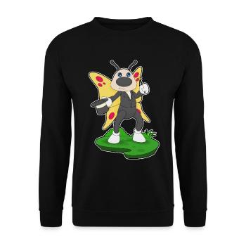 Schmetterling Zauberer Zauberstab Zylinder - Unisex Pullover - Schwarz - Vorne - Alina (178cm) & Michal (187cm)