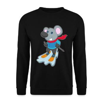 Mouse Skier Ski Winter Sports - Unisex Sweatshirt - black - Front - Alina (178cm) & Michal (187cm)