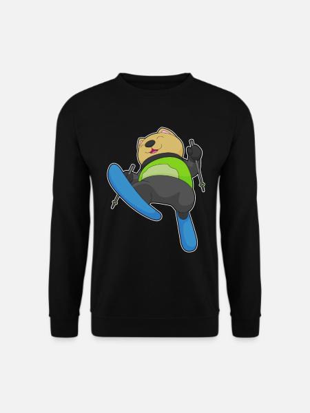 Katze Skispringer Ski Wintersport - Unisex Pullover - Schwarz