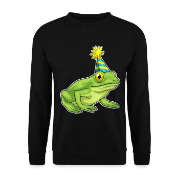Frosch Geburtstag Partyhut - Unisex Pullover - Schwarz - Vorne - Alina (178cm) & Michal (187cm)
