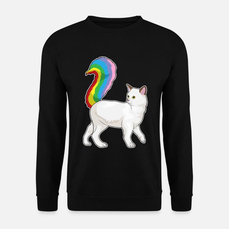 Katze Regenbogen - Unisex Pullover - Schwarz