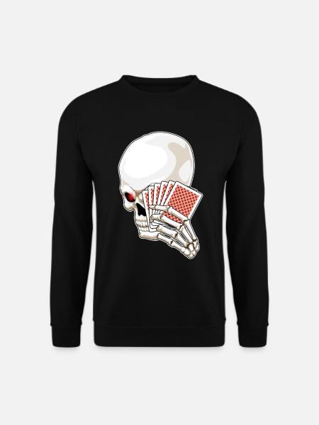 Skull Poker Poker Cards - Unisex Sweatshirt - black