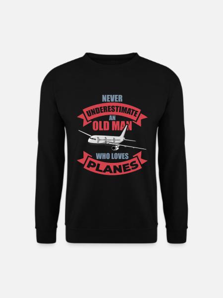 Flugzeugliebhaber Großvater - Unisex Pullover - Schwarz