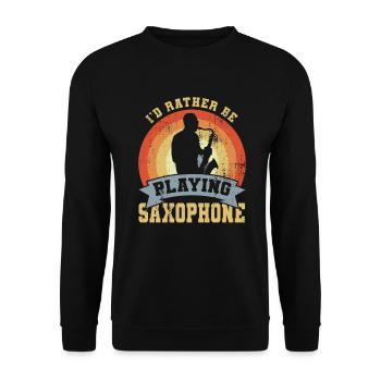 Je préfère jouer du saxophone - Sweat-shirt Unisexe - noir - Devant - Alina (178cm) & Michal (187cm)