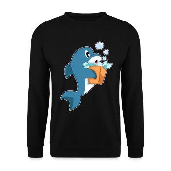 Dolphin Fish - Unisex Sweatshirt - black - Front - Alina (178cm) & Michal (187cm)