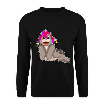 Licorne de phoque - Sweat-shirt Unisexe - noir - Devant - Alina (178cm) & Michal (187cm)
