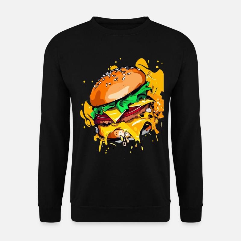 Extra Käse Burger Cheeseburge - Unisex Pullover - Schwarz