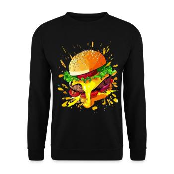 Burgers au fromage supplémentaire Cheeseburgers - Sweat-shirt Unisexe - noir - Devant - Alina (178cm) & Michal (187cm)