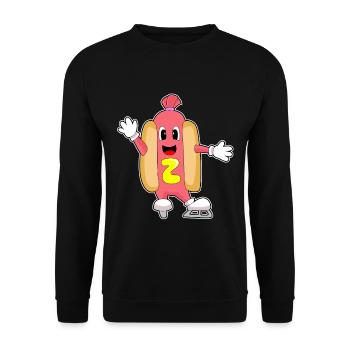 Hotdog Eislaufen Schlittschuhe Wintersport - Unisex Pullover - Schwarz - Vorne - Alina (178cm) & Michal (187cm)