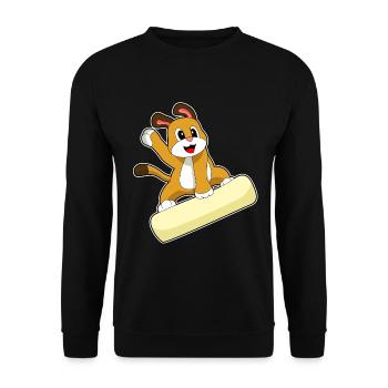 Hund Snowboarder Snowboard - Unisex Pullover - Schwarz - Vorne - Alina (178cm) & Michal (187cm)