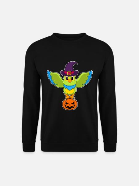 Papagei Halloween Hexe - Unisex Pullover - Schwarz