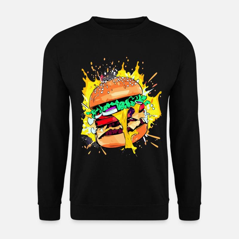 Extra Käse Burger Cheeseburge - Unisex Pullover - Schwarz