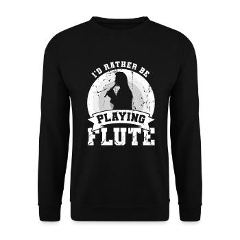 I'd rather play the flute - Unisex Sweatshirt - black - Front - Alina (178cm) & Michal (187cm)