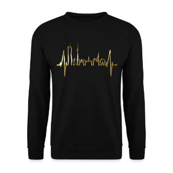 Vienna Skyline Heartbeat Austria Love Vienna - Unisex Sweatshirt - black - Front - Alina (178cm) & Michal (187cm)