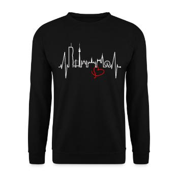 Vienna Skyline Heartbeat Austria Love Vienna - Unisex Sweatshirt - black - Front - Alina (178cm) & Michal (187cm)