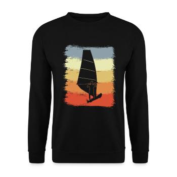 Vintage Windsurfer - Unisex Pullover - Schwarz - Vorne - Alina (178cm) & Michal (187cm)