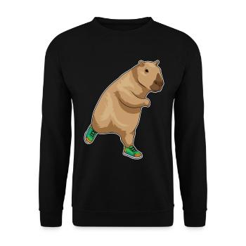 Capybara Jogger Jogging Sports - Sweat-shirt Unisexe - noir - Devant - Alina (178cm) & Michal (187cm)