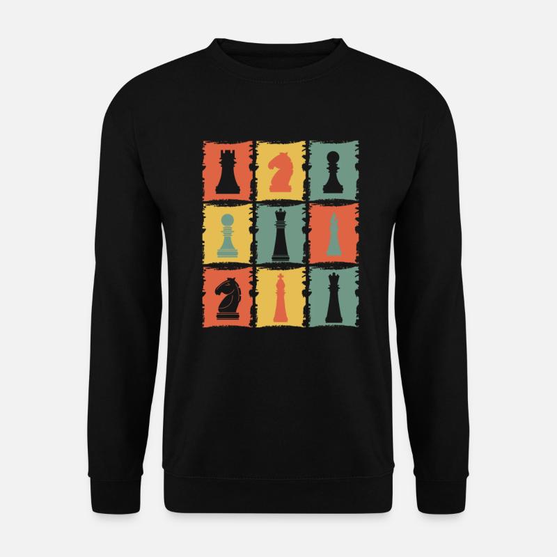 Schachfiguren Retro - Unisex Pullover - Schwarz