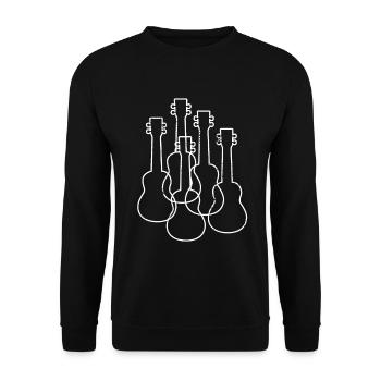 Ukulele Zeichnung - Unisex Pullover - Schwarz - Vorne - Alina (178cm) & Michal (187cm)