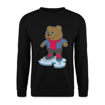 Bear Ice Skating Skates - Unisex Sweatshirt - black - Front - Alina (178cm) & Michal (187cm)