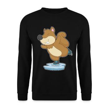 Écureuils patinage sur glace patins à glace - Sweat-shirt Unisexe - noir - Devant - Alina (178cm) & Michal (187cm)