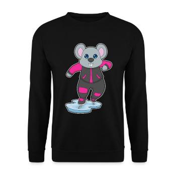 Mouse Ice Skating Skates - Unisex Sweatshirt - black - Front - Alina (178cm) & Michal (187cm)