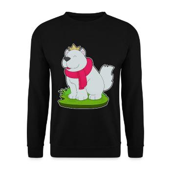 Hund Krone - Unisex Pullover - Schwarz - Vorne - Alina (178cm) & Michal (187cm)