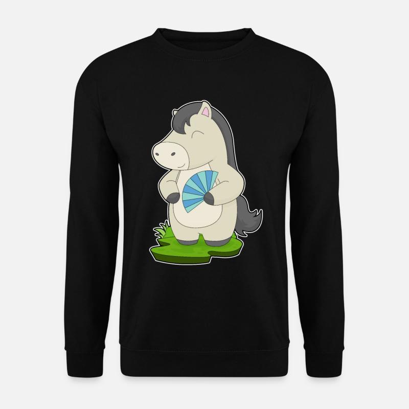 Éventail de main de cheval - Sweat-shirt Unisexe - noir
