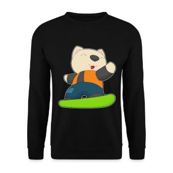 Cat Snowboarder Snowboard - Unisex Sweatshirt - black - Front - Alina (178cm) & Michal (187cm)
